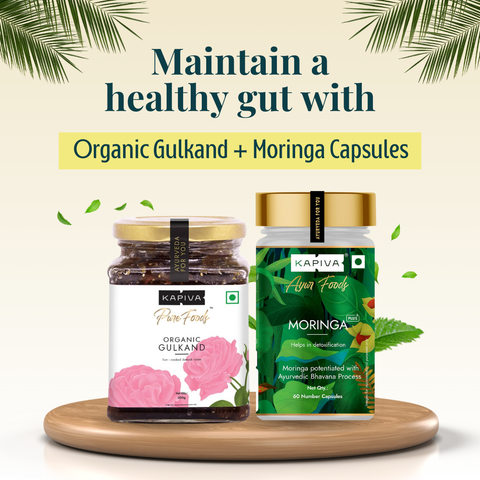 KAPIVA Organic Gulkand + Moringa Capsules