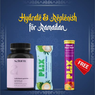 حلوى ساتورن متعددة الفيتامينات + بليكس جوز الهند + بليكس فلونت مجانًا لشعرك