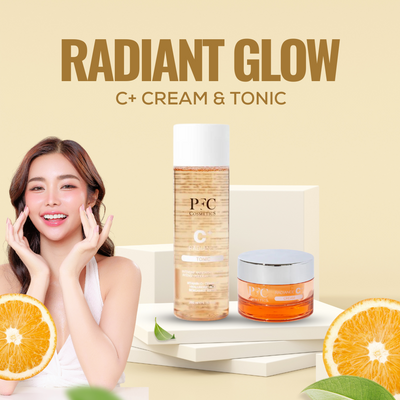 مجموعة الإشراقة والتونيك: كريم PFC Samapharma Radiance C+ + تونيك PFC Samapharma Radiance C+ بحجم 200 مل