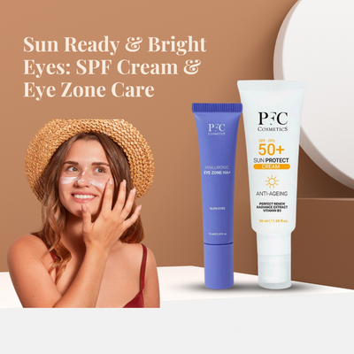 Sun Protection and Eye Care Combo : PFC Samapharma Sun Protect SPF 50+ Cream 50ml + PFC Samapharma Hyaluronic Ha+ Eye Zone 15ml