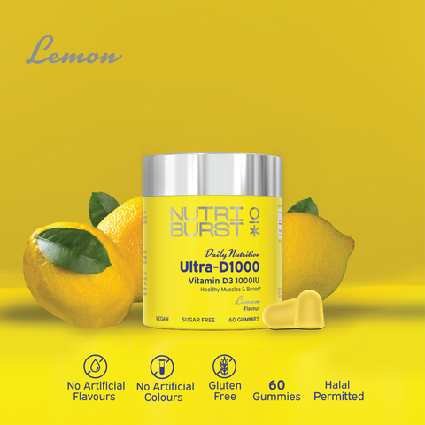 Nutriburst UltraD3 1000 IU  Lemon  60 Gummies