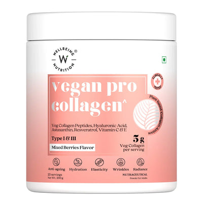 Wellbeing Nutrition Vegan Pro Collagen - Mixed Berry 250gms (25 servings)