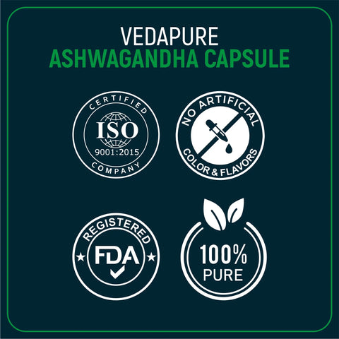 Vedapure Ashwagandha Anxiety & Stress Relief 60 Capsules