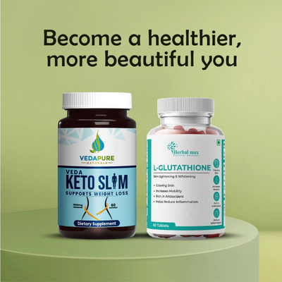 مجموعة Vedapure Keto Slim وHerbal Max L الجلوثاثيون