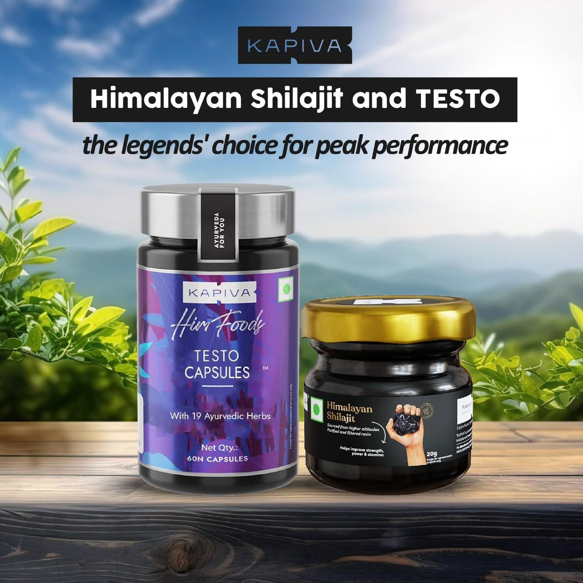 Kapiva testo Capsule + Himalayan shilajit resin 20g