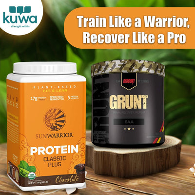 بروتين Sunwarrior Fit &amp; Lean Classic Plus وRedcon1 Grunt EAA Tiger's Blood 285 جرامًا