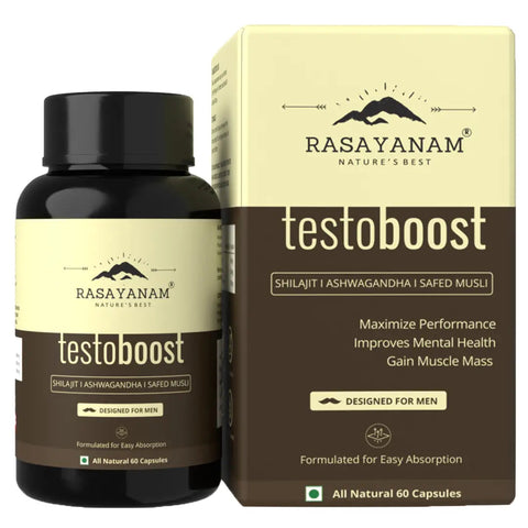 Rasayanam Testoboost Pure Shilajit, Ashwagandha, Safed Musli 60 Capsules