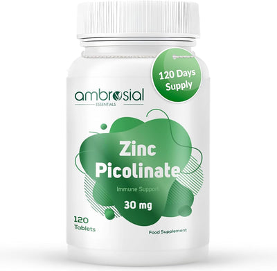 Ambrosial Zinc Picolinate 30mg Vegan Capsules - 120 Count