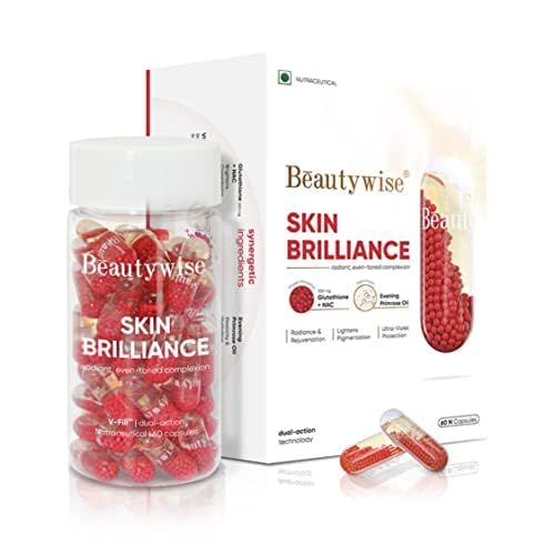 Beautywise Glutathione with NAC 500mgVitamin C,E 60 Veg Capsules (Pack of 1)