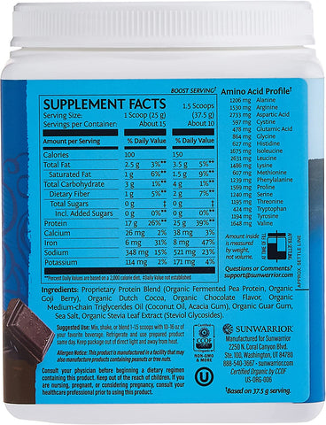 Sunwarrior Protein Warrior Blend 375g - Chocolate