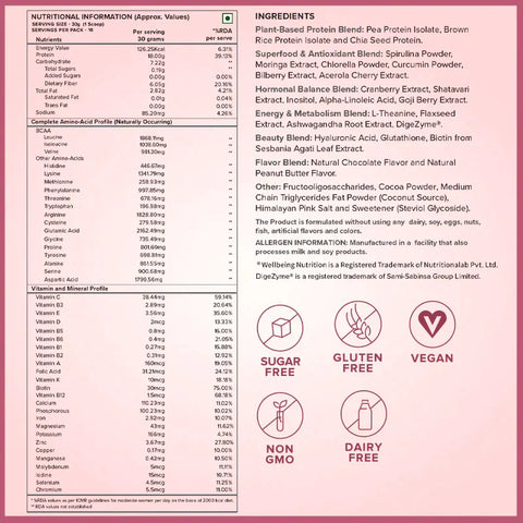 Well Being Nutrition Superfood Plant Protein Chocolate Peanut Butter and Apple Cider Vinegar Tablets