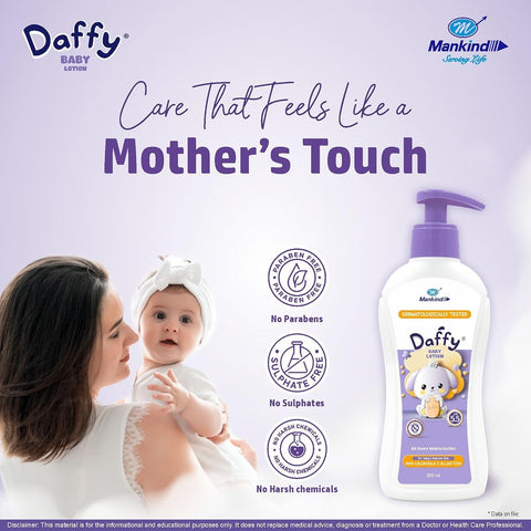 Daffy Baby Lotion - Gentle Moisturising for Newborns, with Calendula & Allantoin, 200ml