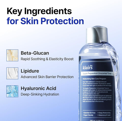 Dear Klairs Supple Preparation Unscented Face Toner - 180ml