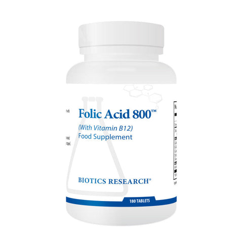 Biotics Research Folic Acid 800 (with B12) 180Tabs