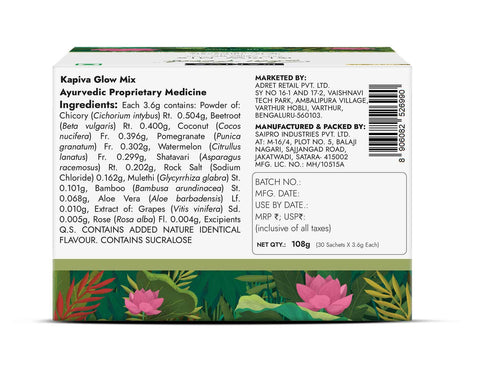 KAPIVA Glow Mix Rose, Shatavari & Pomegranate 30 Sachets Pack of 2