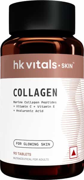 HK Vitals Collagen Tablets (90 Tablets) | 3000Mg | Marine Collagen Peptides | Vitamin C, E, Biotin With Hydrolyzed Peptides