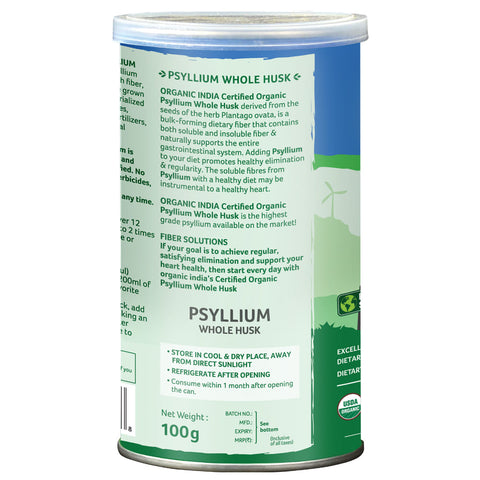 ORGANIC INDIA PSYLLIUM WHOLE HUSK CAN 100g - Image 3