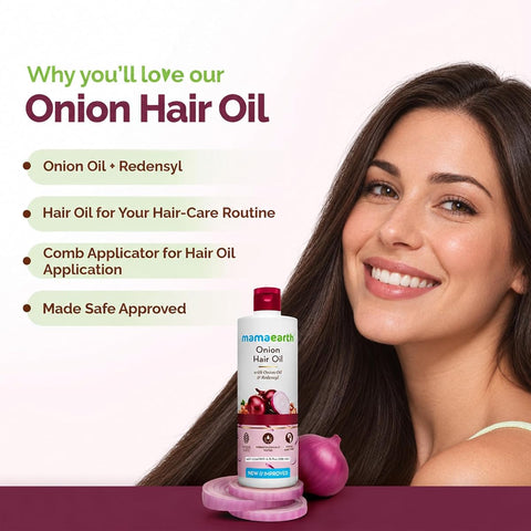 MAMAEARTH Hair Treatment & Oil with Onion Oil & Redensyl - 200ml