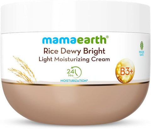 Mamaearth Rice Dewy Bright Moisturizing Cream - Rice Water & Niacinamide, 100ml