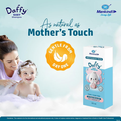 Mankind Daffy Baby Shampoo with Chamomilla - Tear-Free, pH 5.5, 100ml