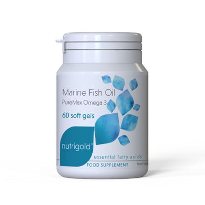 Nutrigold Marine Fish Oil Softgels - High Potency Omega 3 - 60 Count
