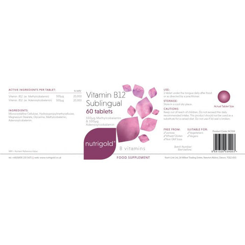 Vitamin B12 Sublingual X 60 Tablets