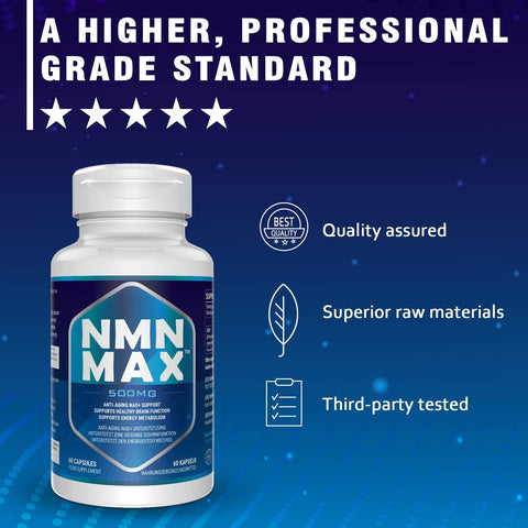 NAD+ MAX 500mg, 60 Capsules