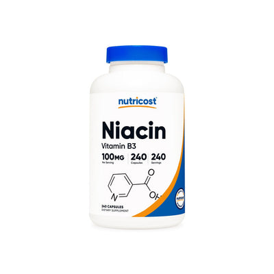 Nutricost Niacin (Vitamin B3) 100mg, 240 Capsules - with Flushing, Non-GMO, Gluten Free