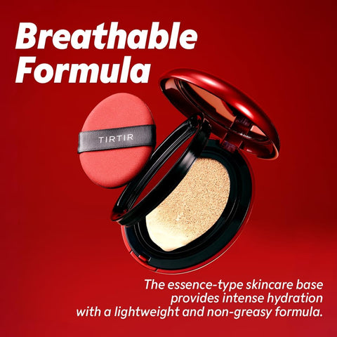 TIRTIR Mask Fit Red Cushion Foundation - Semi-Matte, Long-Lasting - 47N Ebony, 18g