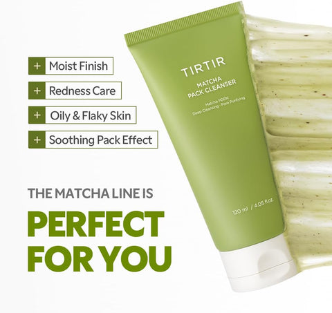 TIRTIR Matcha PDRN 2-in-1 Face Cleanser - Exfoliating, 110g