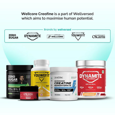 Wellcore Micronised Creatine Powder Sachets, Fruit Fusion Flavour - Pack of 6