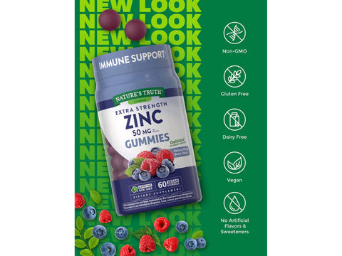 Nature's Truth Zinc Gummies 50mg, 60 Count