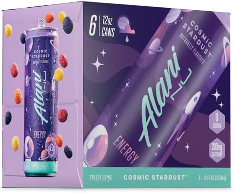 Alani Nu Sugar-Free Energy Drink, Pre-Workout Performance, Cosmic Stardust, 12 oz Cans