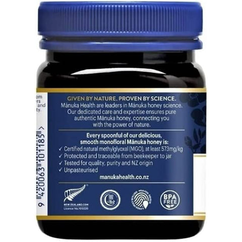 MANUKA HEALTH - MGO 573+ Manuka Honey, 100% Pure New Zealand Honey, 250 g